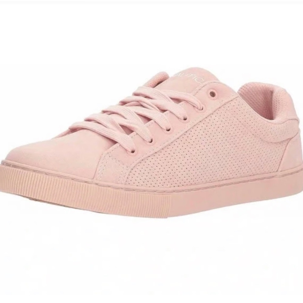 Nautica Womens Steam JW2000 Pink Sneakers Shoes Suede Lace Up Low Top